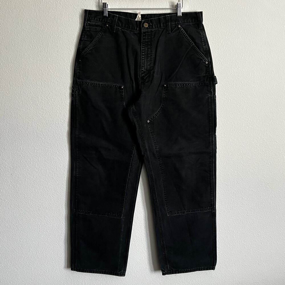 Carhartt B136 BLK faded black double knee work wear carpenter pants